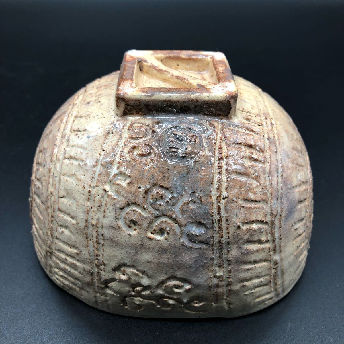 大野瑞峰 萩焼 茶碗 抹茶茶碗 俵茶碗 瑞峰 桐四方桟 茶道具 ア22