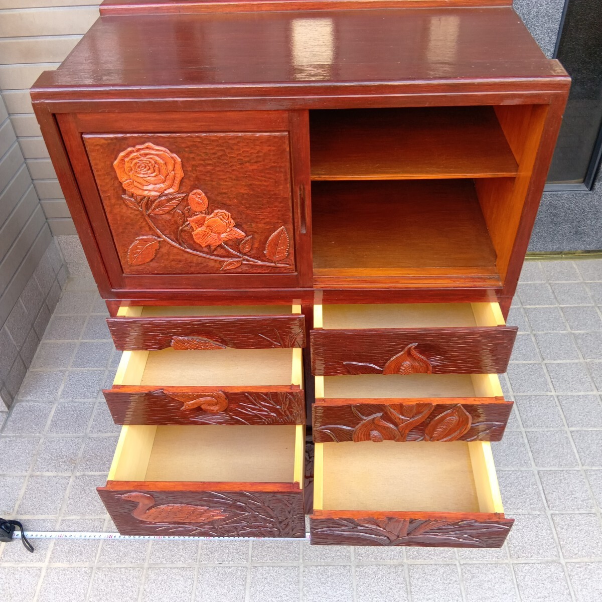 鎌倉彫 和箪笥 鍵付き 衣装箪笥 和家具 伝統工芸