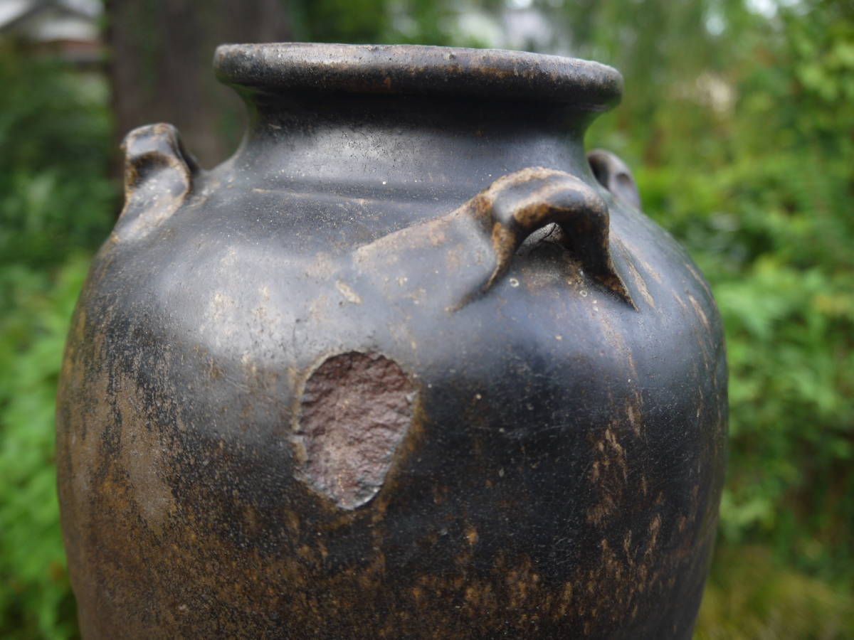 閑】清代 徳化窯 白磁陽刻『唐草文』 貫入双耳香炉 獣面三足 茶道具