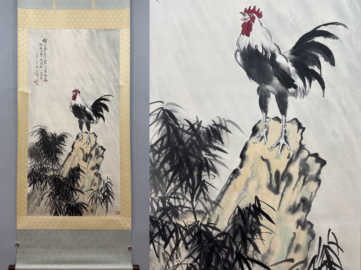 中国古美術 明代 仇英款 名人書法画・超美品・書画・古賞物・