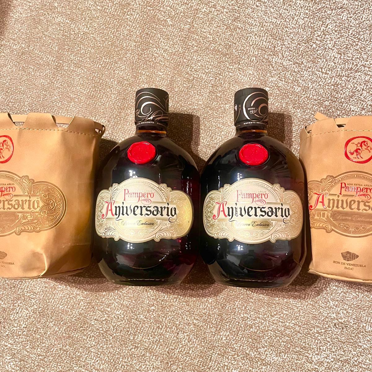 終売品 2本セット パンペロ アニベルサリオ ラム酒 新品未開封 革袋