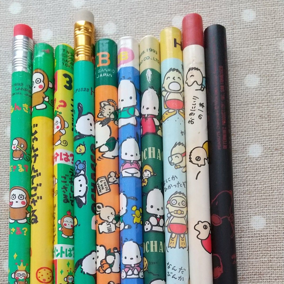 昭和レトロ 鉛筆 9本セット サンリオ みんなのたあ坊 ねずみ小僧