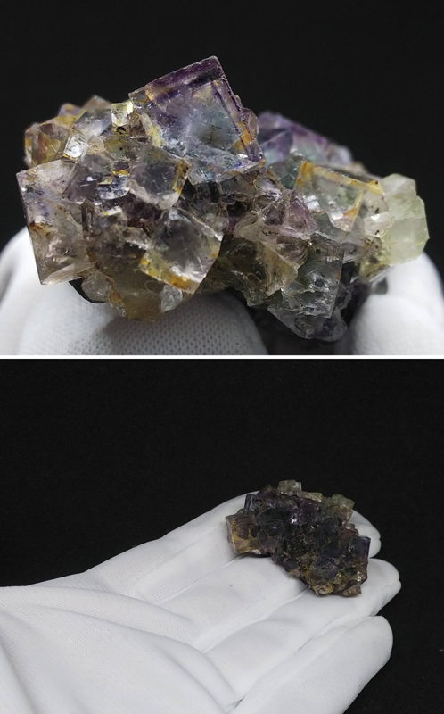 ナミビアオコルス鉱山パープルゾーニングイエローフローライト