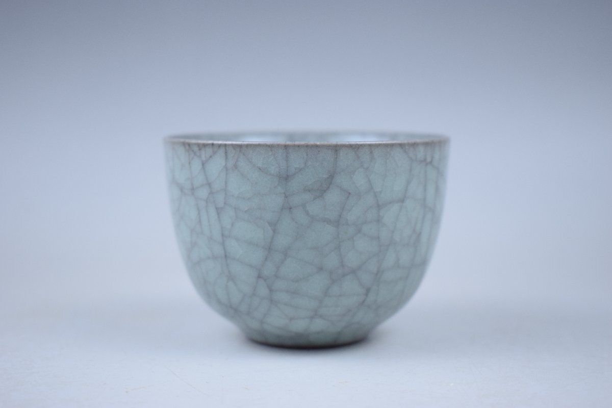 B449 吉田周平 青瓷ぐい呑 酒器 共箱 真作保証