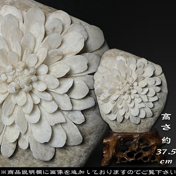 天然石 鑑賞石 菊花石 置物 重さ約792g 唐木台付 V 9424 天然石 鑑賞石