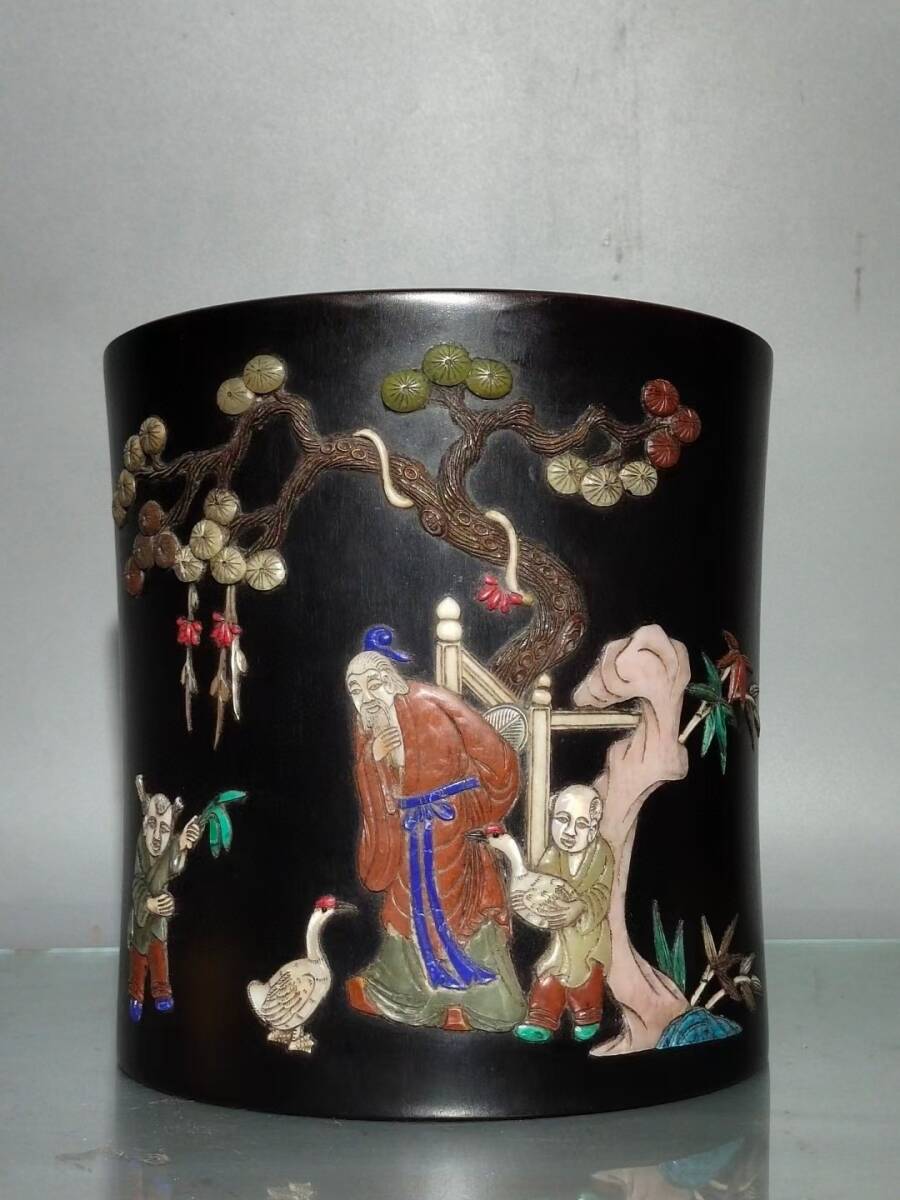 萩焼 波多野善蔵造 白萩 耳付 花入 花瓶 飾壺 双耳 共箱 / 花器 茶道具