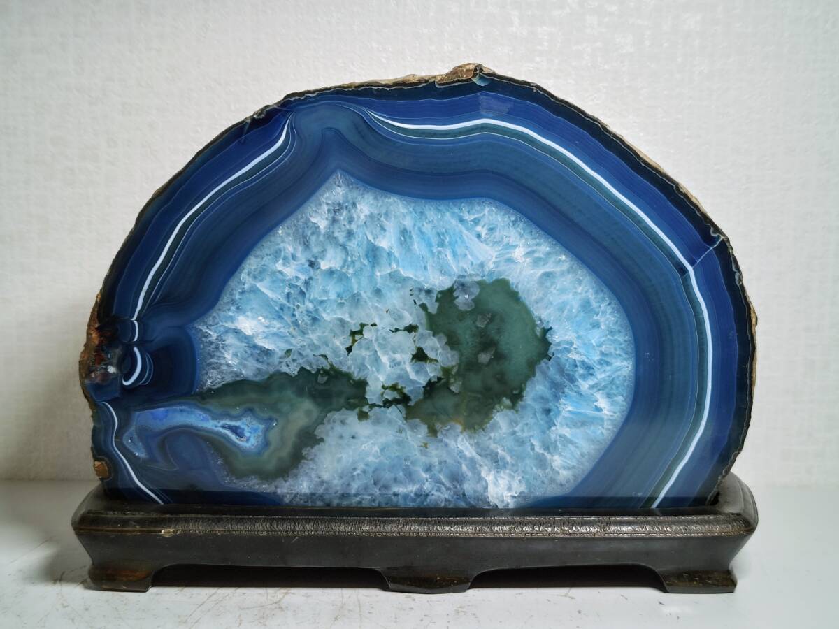 メノウ 瑪瑙 ブルーアゲート 鑑賞石 青メノウ】◇5.6kg◇ 瑪瑙 メノウ