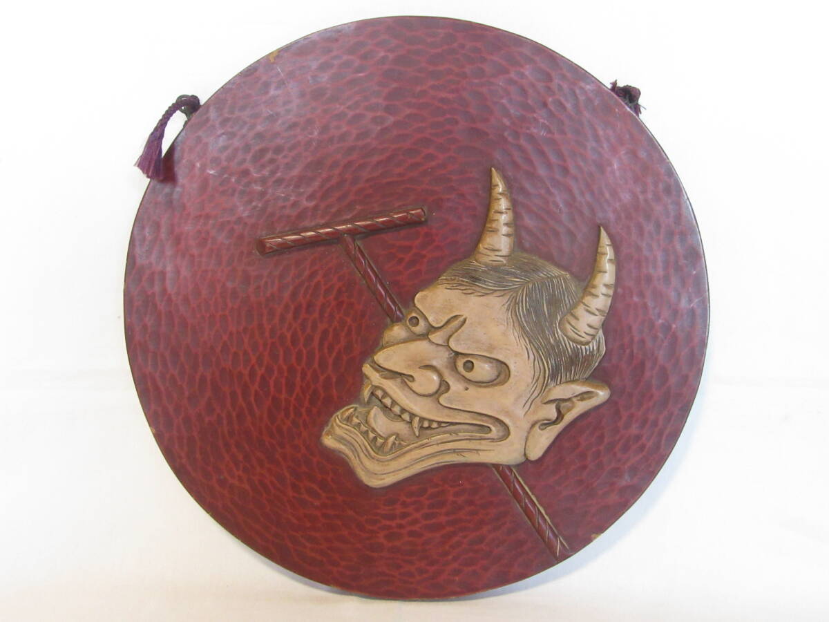 鎌倉彫 般若 打杖図 清修刀 飾り盆（直径36 5cm）伝統工芸 魔除け