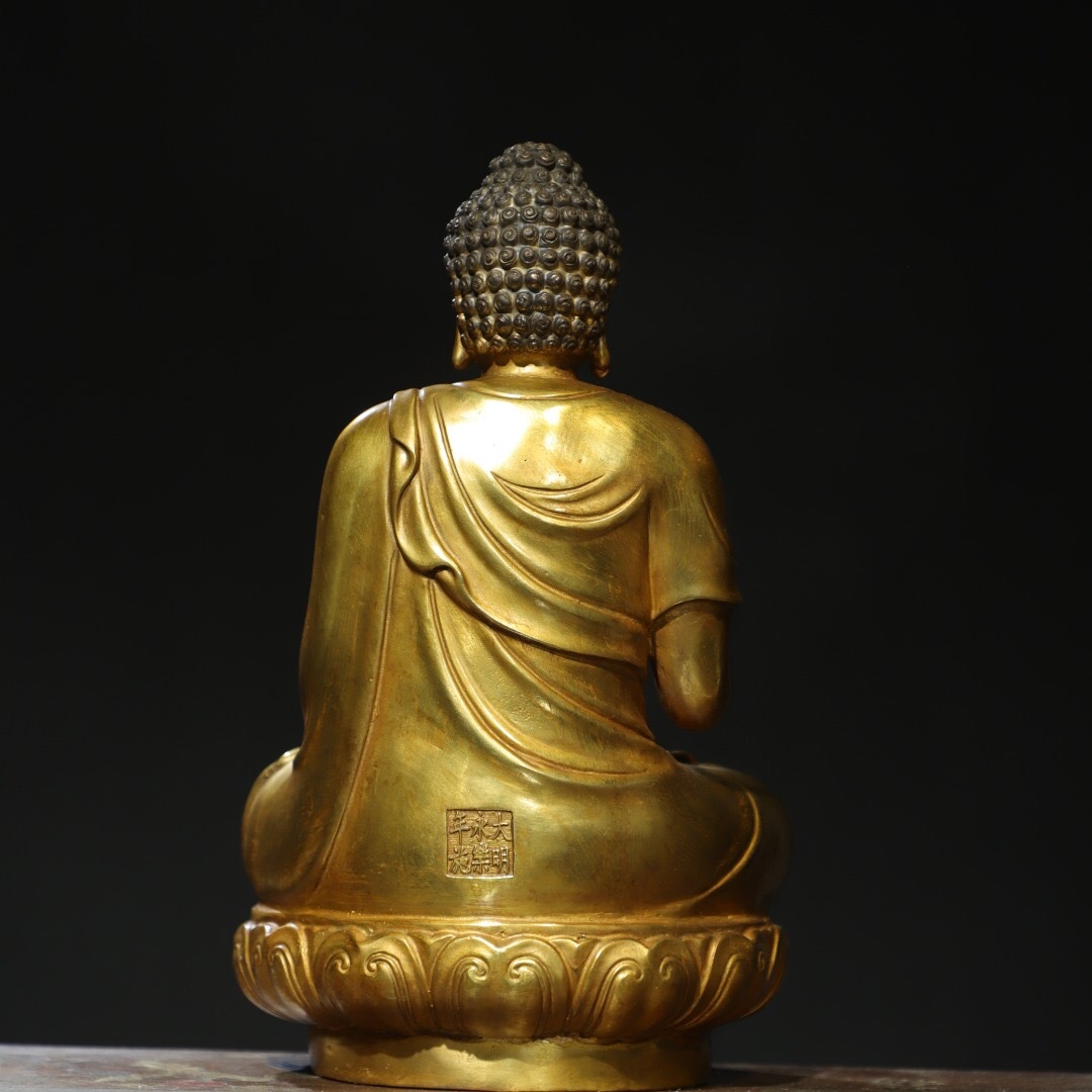 清・銅製・塗金・大日如来像・蔵伝仏像・密宗密教・供養品・仏像・