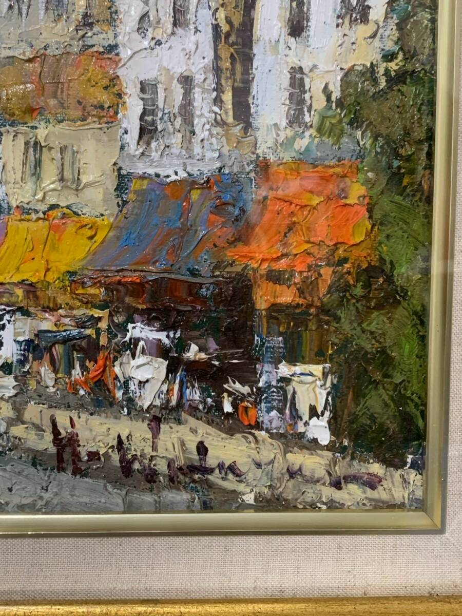 絵画・額縁・油絵・渡部 ひでき・新品未使用・パリの街角・美術品