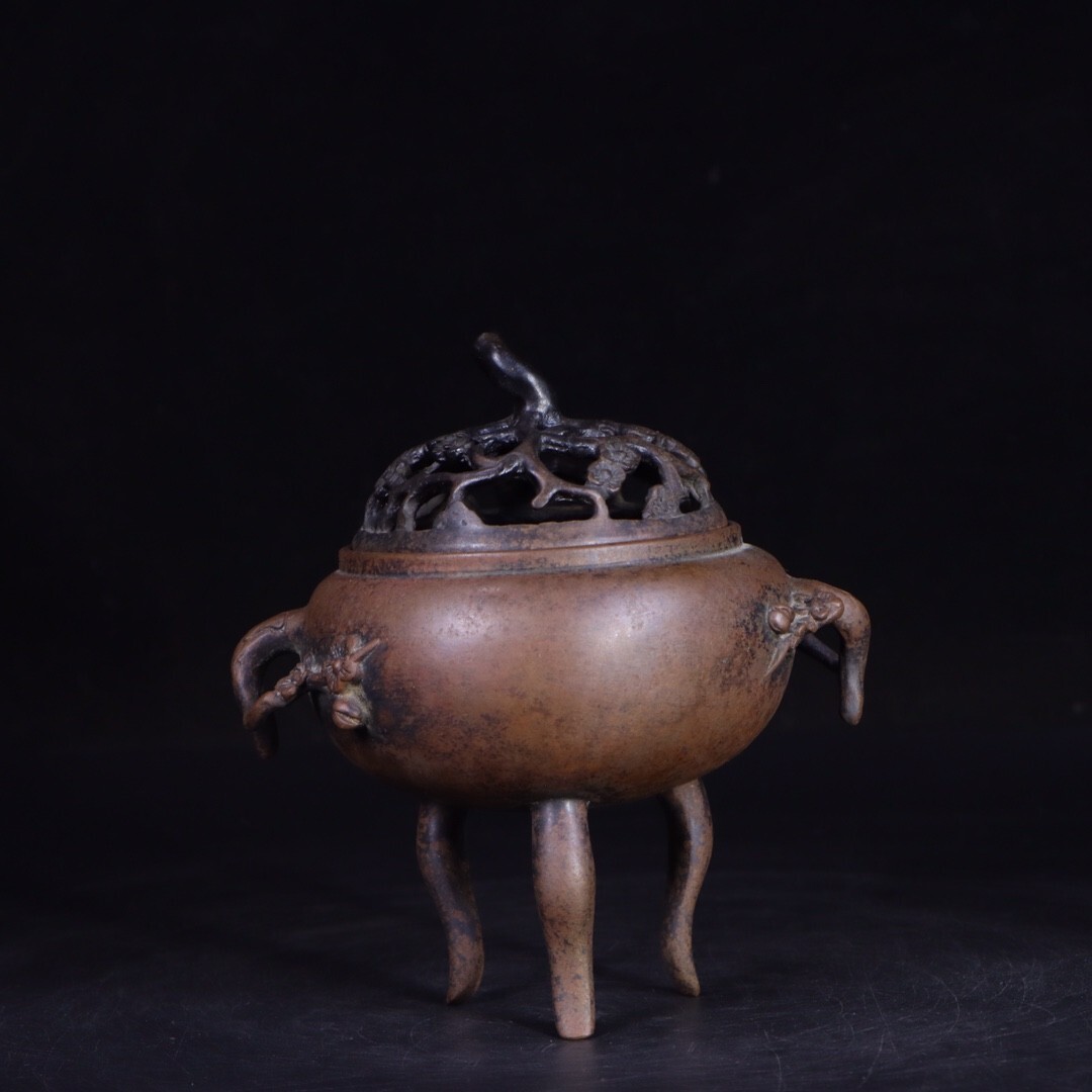 ♢江戸 幕末 明治初期 三ツ足 香炉 火入 銅器 銅製 真鍮 唐銅 唐金