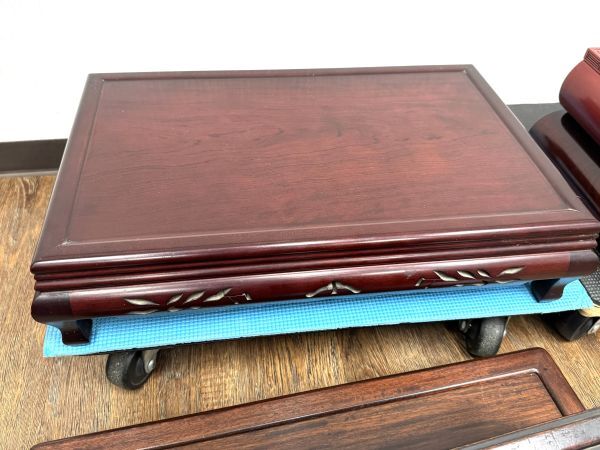 煎茶道具天然木飾台香炉台2点まとめてV5481