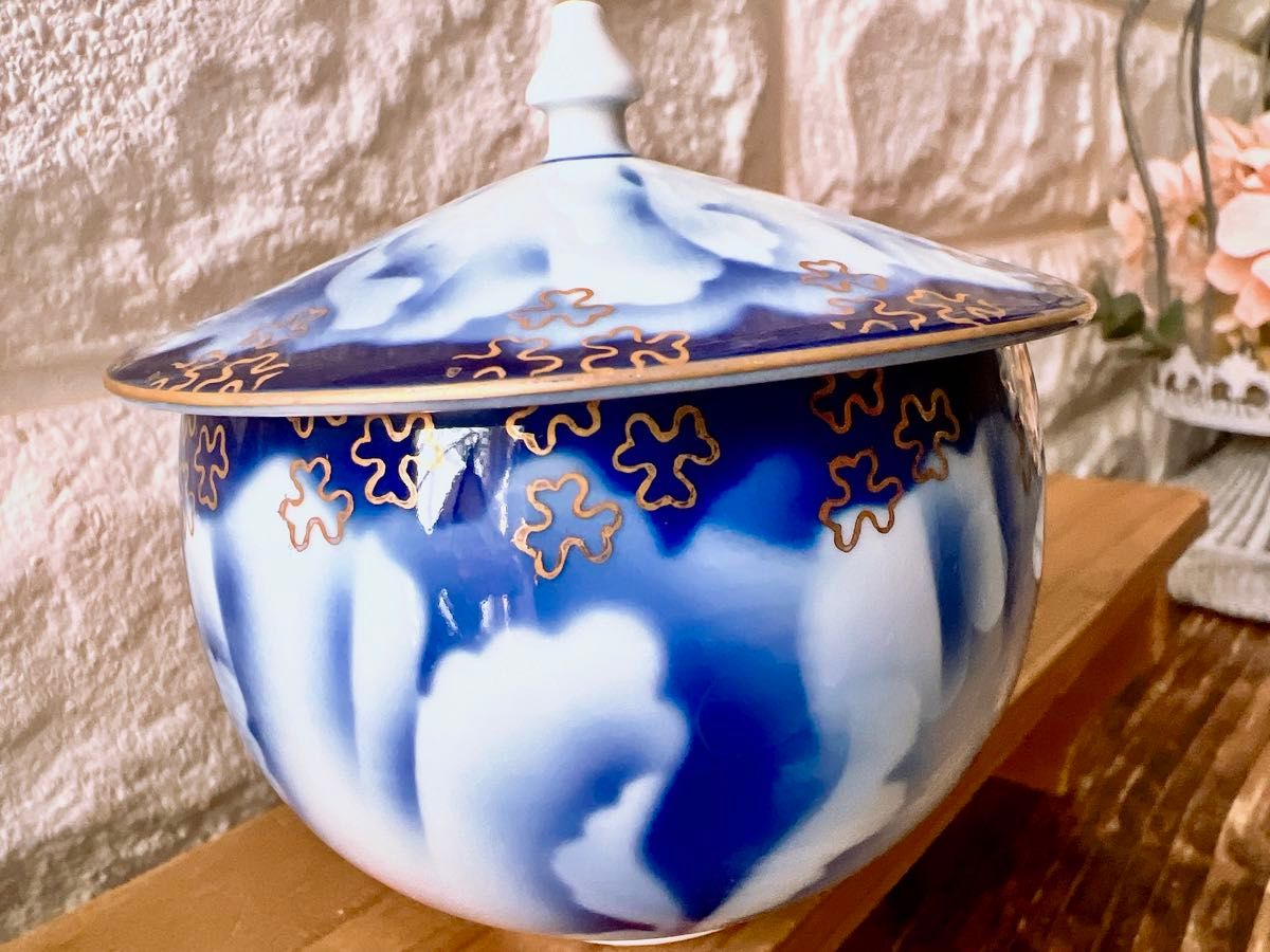 有田 深川製磁 和食器 蓋付湯呑 組湯呑 ブルーチャイナ 元箱 深川