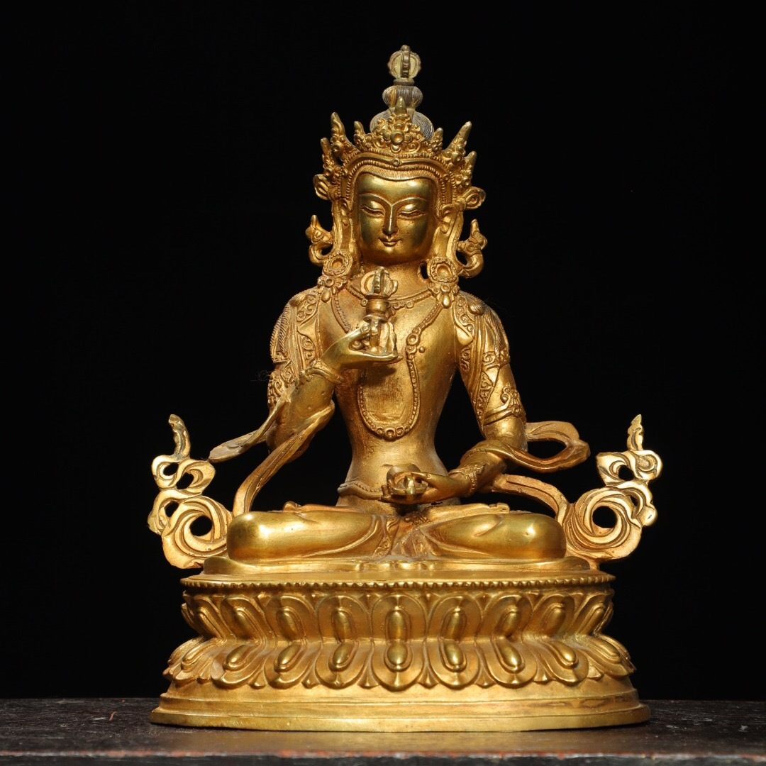 仏教美術 古銅鍍金 日光山 中善寺 御賓塔 仏塔 時代箱付 D R9487