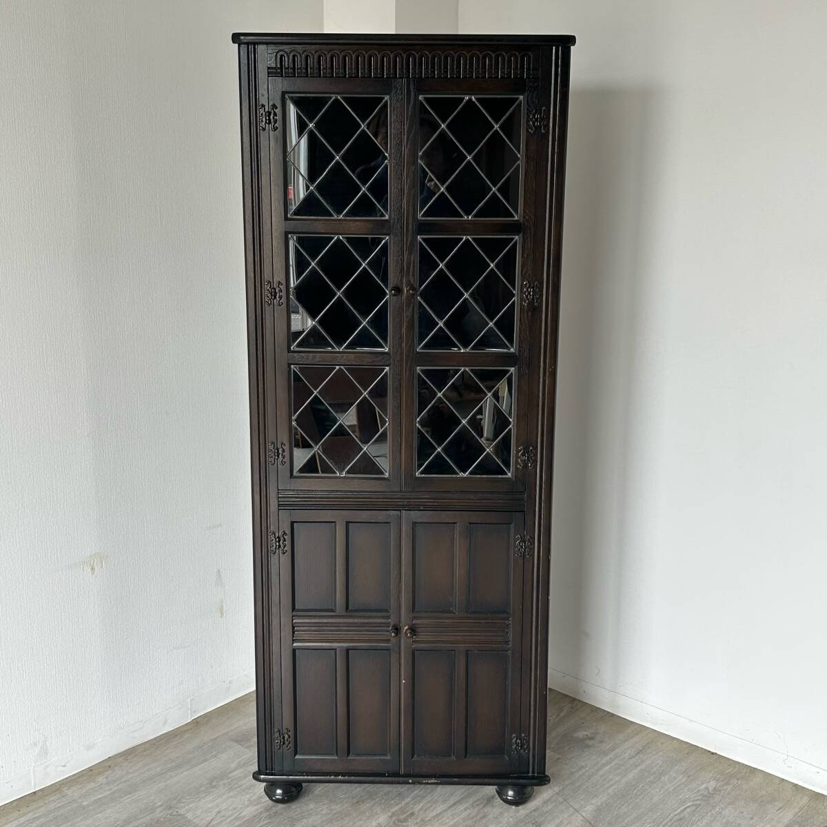 イギリス アンティーク 家具 コーナーキャビネット 1950年頃 オーク材
