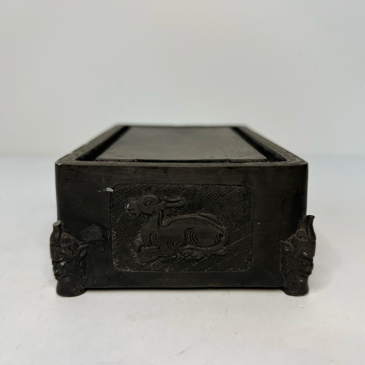 L-3362 中国 端渓硯 書道具 中国 書道具 端渓硯 木箱 端渓硯