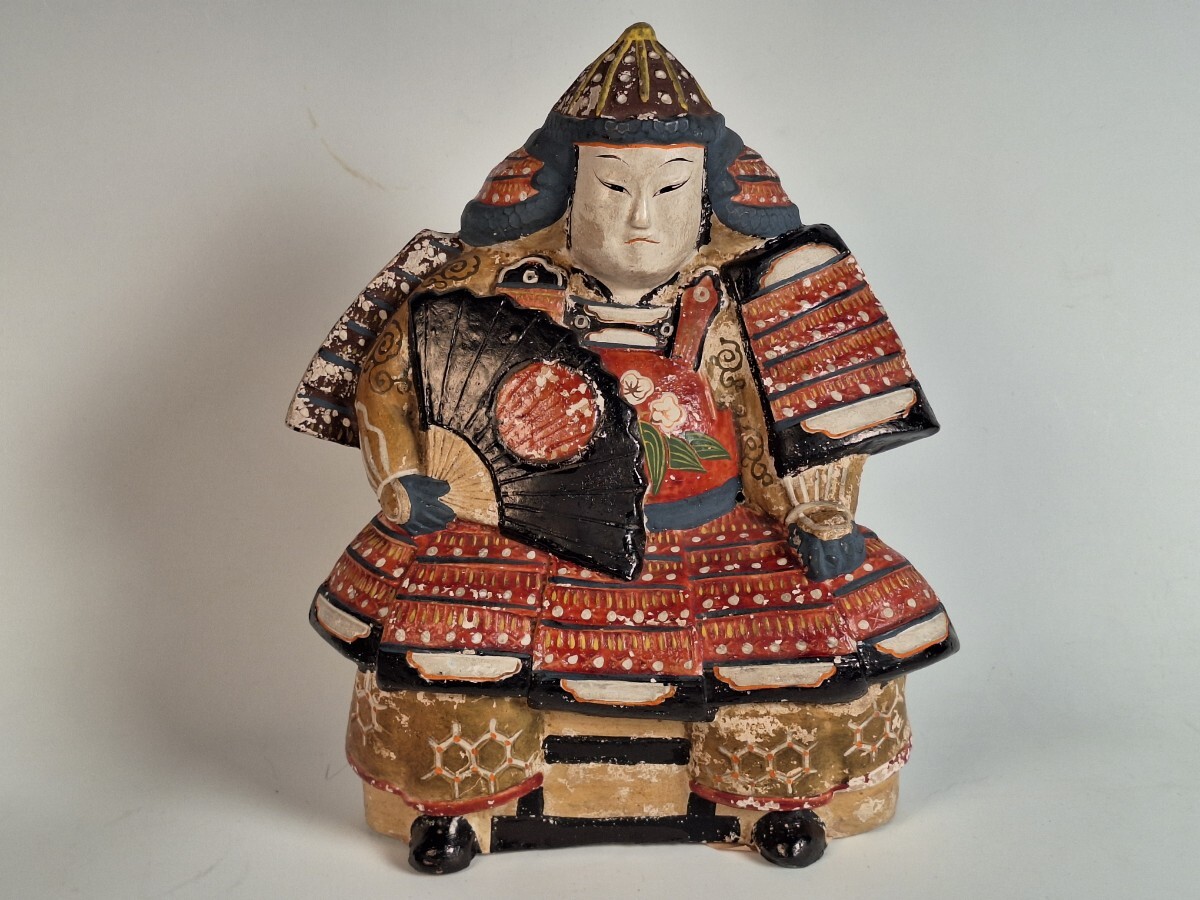 花巻人形/花巻土人形「不動明王」江戸後期〜明治初期頃 堤人形 附馬牛