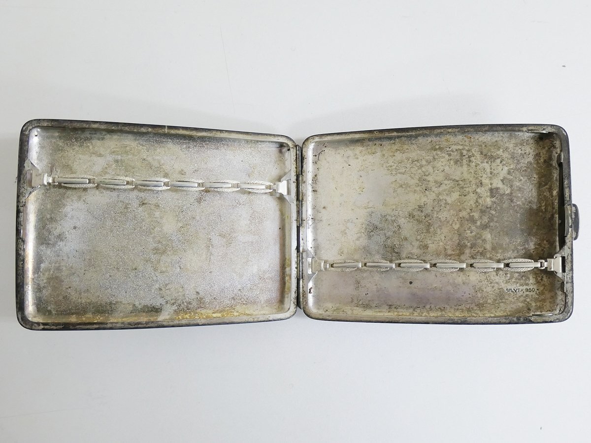 1】 銀製 SILVER950 シルバー シガレットケース タバコケース 煙草入れ