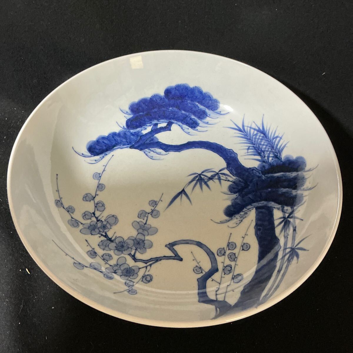 時代鍋島大皿松竹梅文直径34センチ銘品！7798
