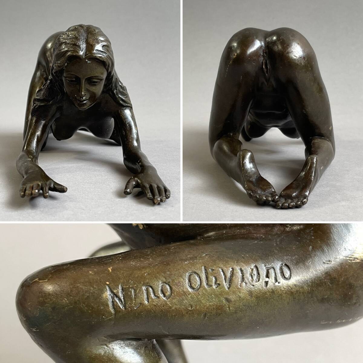 人気ブロンズ像 セクシーな裸女 Nino Oliviono 名品 インテリア 彫刻