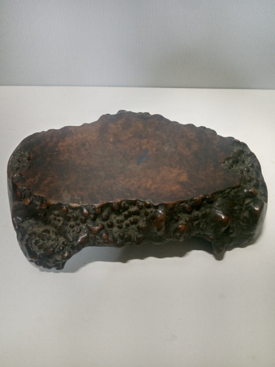 古竹 細工 四足 花台 架台 時代物 天然木 花台 飾台 横約2