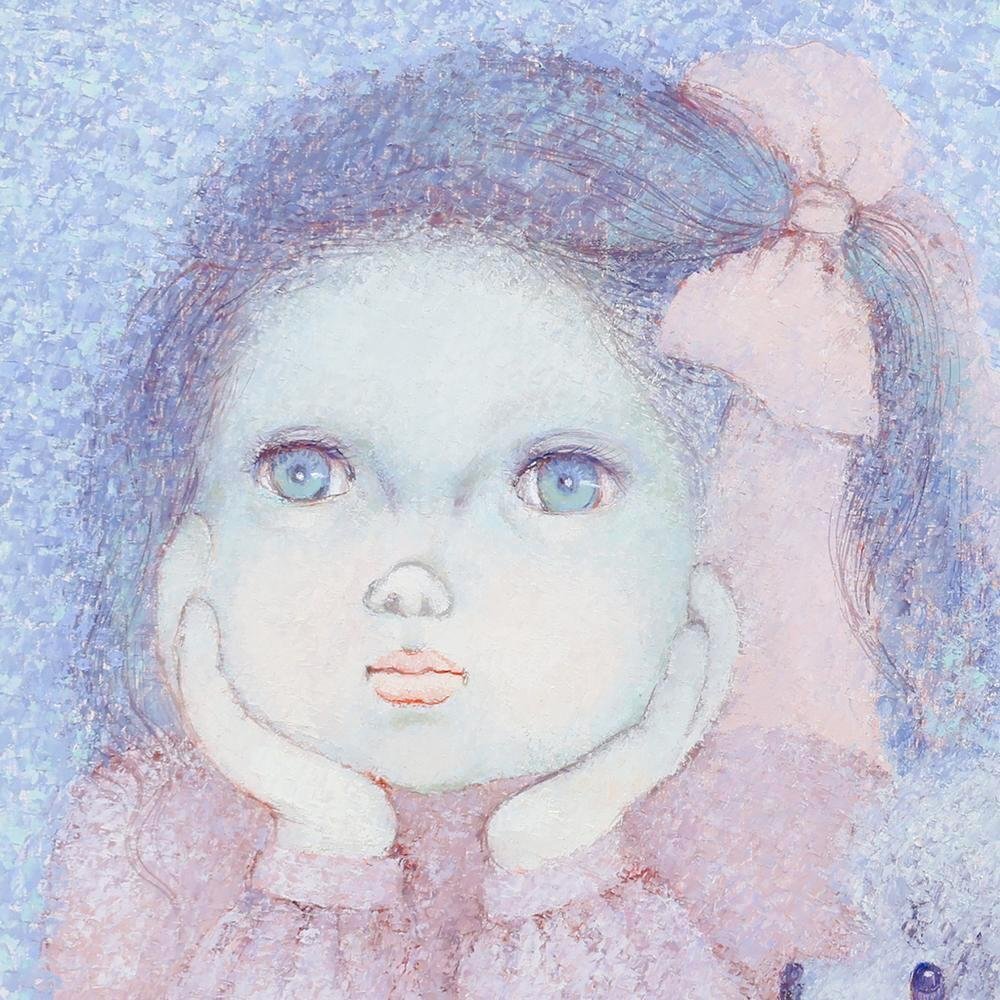 はしぐちみよこ「ひまわりの風」油彩F3号 画面右下・キャンバス裏に