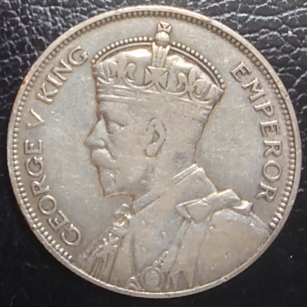 ニュージーランド 1/2クラウン銀貨 1935年 極美品 希少 レア 古銭