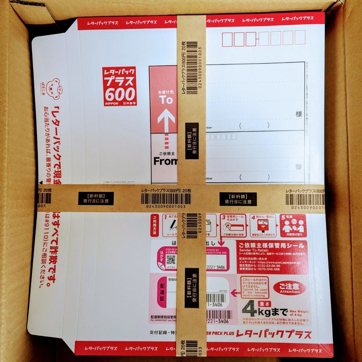 レターパックプラス 100枚 帯付き レターパック レターパックプラス