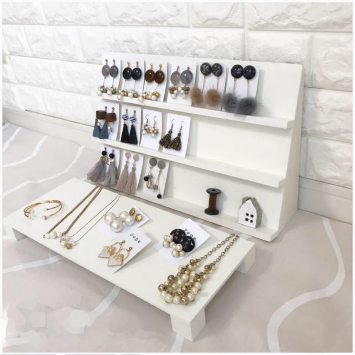 ハンドメイド】アクセサリー収納アンティーク調 マルシェ什器にも