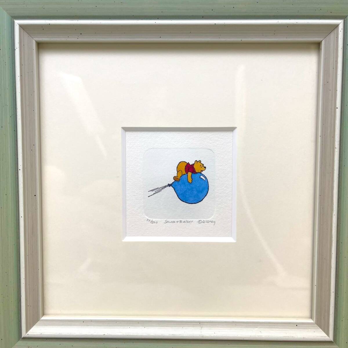 限定500枚☆くまのプーさん 風船☆エッチング銅版画 リトグラフ 限定