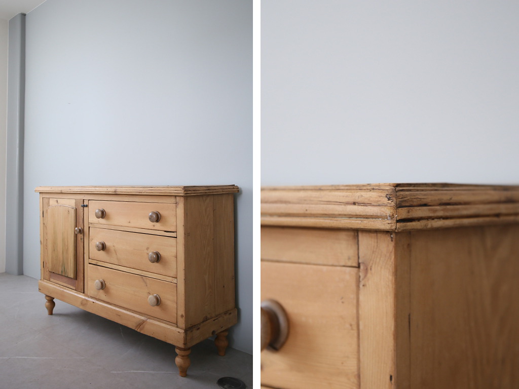 英国アンティーク木製サイドボード/キャビネット/チェスト/テーブル91