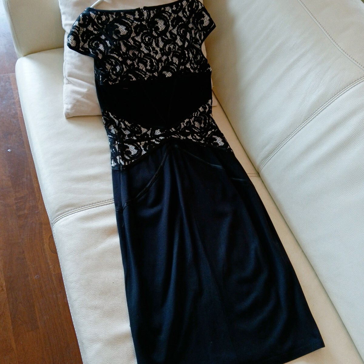 タダシショージ tadashi ブラック レース 膝丈 ワンピース カクテル