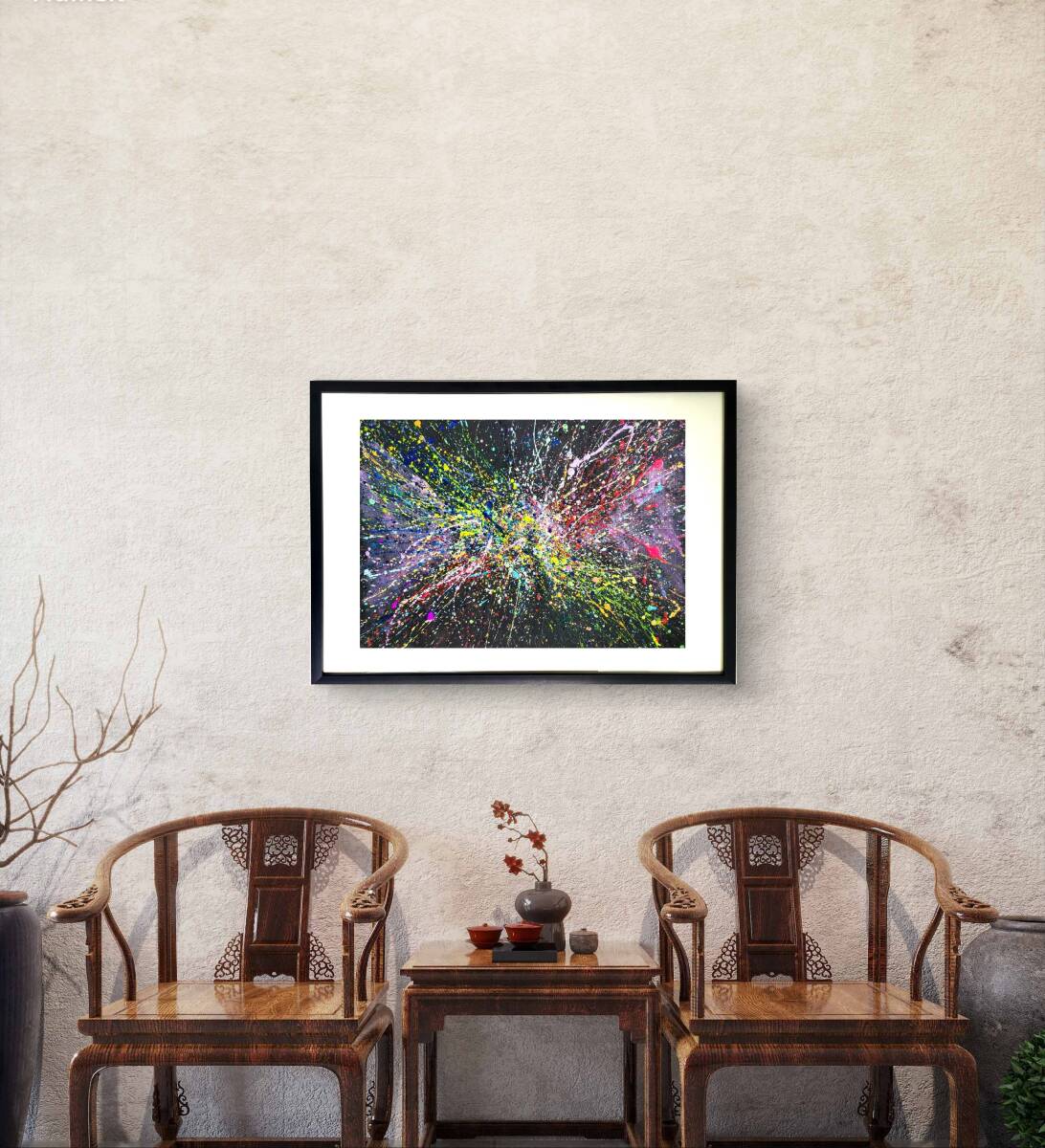 私たちの存在X-Ⅱ / 抽象画 77×56㎝ B2 額縁セット 原画1点 モダン