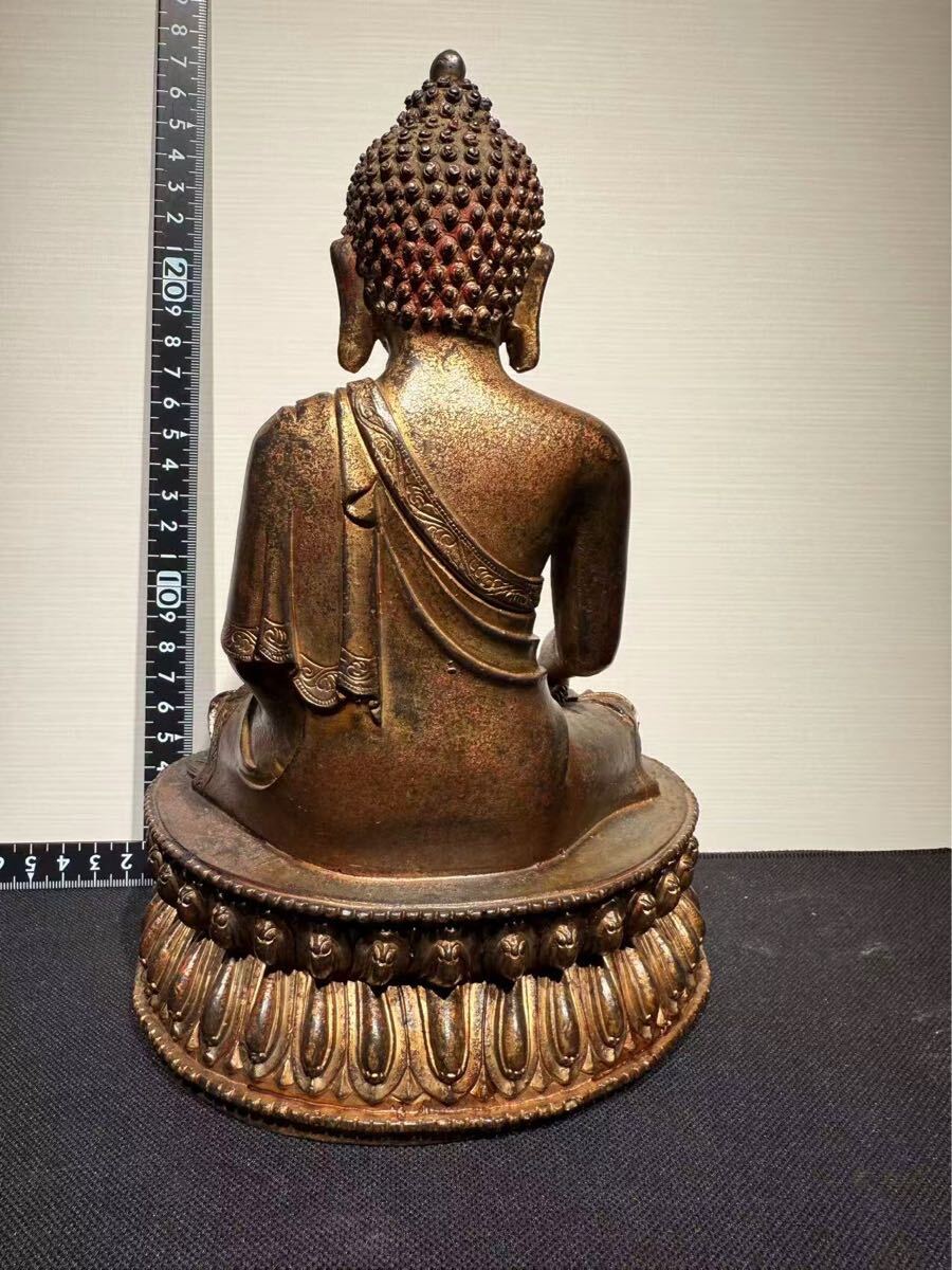 仏教美術 古銅鍍金 絡子環 円環 置物 縁起物 唐木台座付 C R9219 仏教