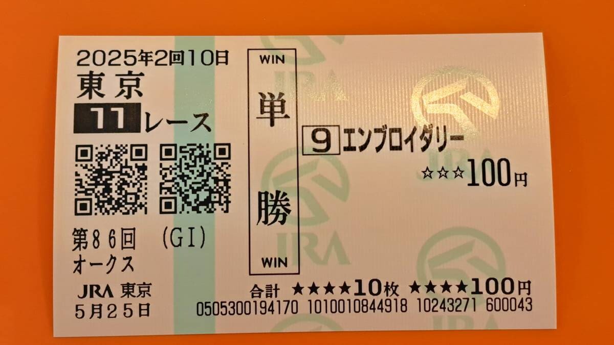 現地的中】単勝馬券 2004年 皐月賞 ダイワメジャー 10番人気1着