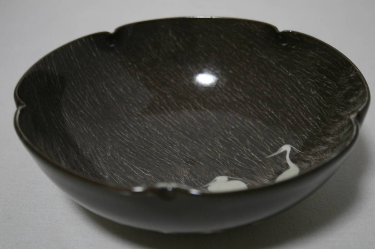 ☆十三代 横石臥牛作／現川焼／長崎県無形文化財／白鷺