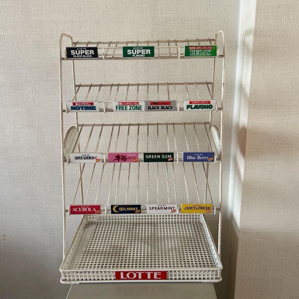 ロッテ チューインガム LOTTE 陳列棚 昭和レトロ スチールラック お