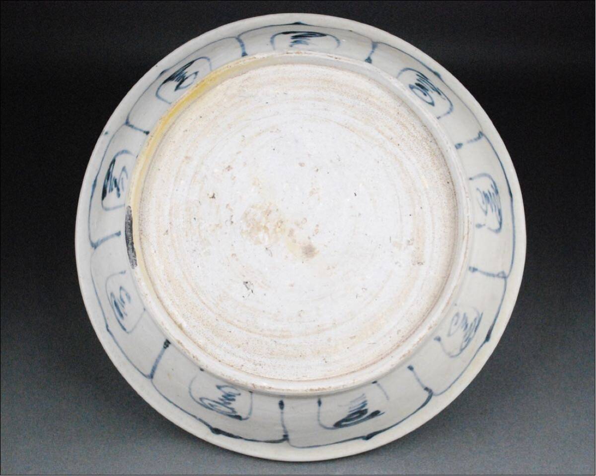 16～17世紀 東南アジア ベトナム古陶 安南染付 唐草文 高付き茶碗 伝