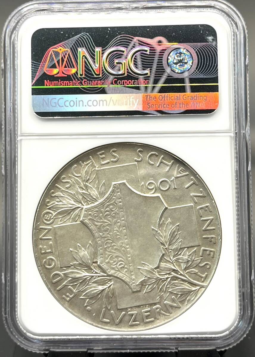 Yahoo!オークション - 1901年 スイス MS62 ルツェルン射撃祭 銀メダル