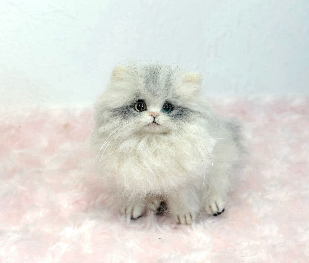 羊毛フェルト【0から作る！リアル羊毛フェルト猫】チンチラゴールデン