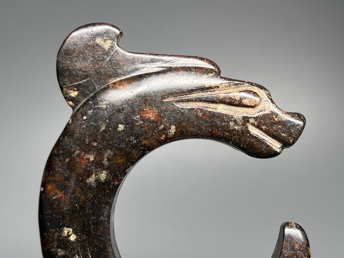 古美術 中国古玉 玉豚竜 紅山文化 C型 玉礼器 祭祀