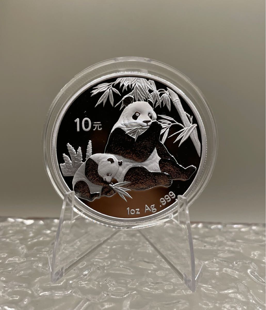 2007年 中国パンダ銀貨、1オンス、純銀、10元 NGC鑑定済み 2007年 中国