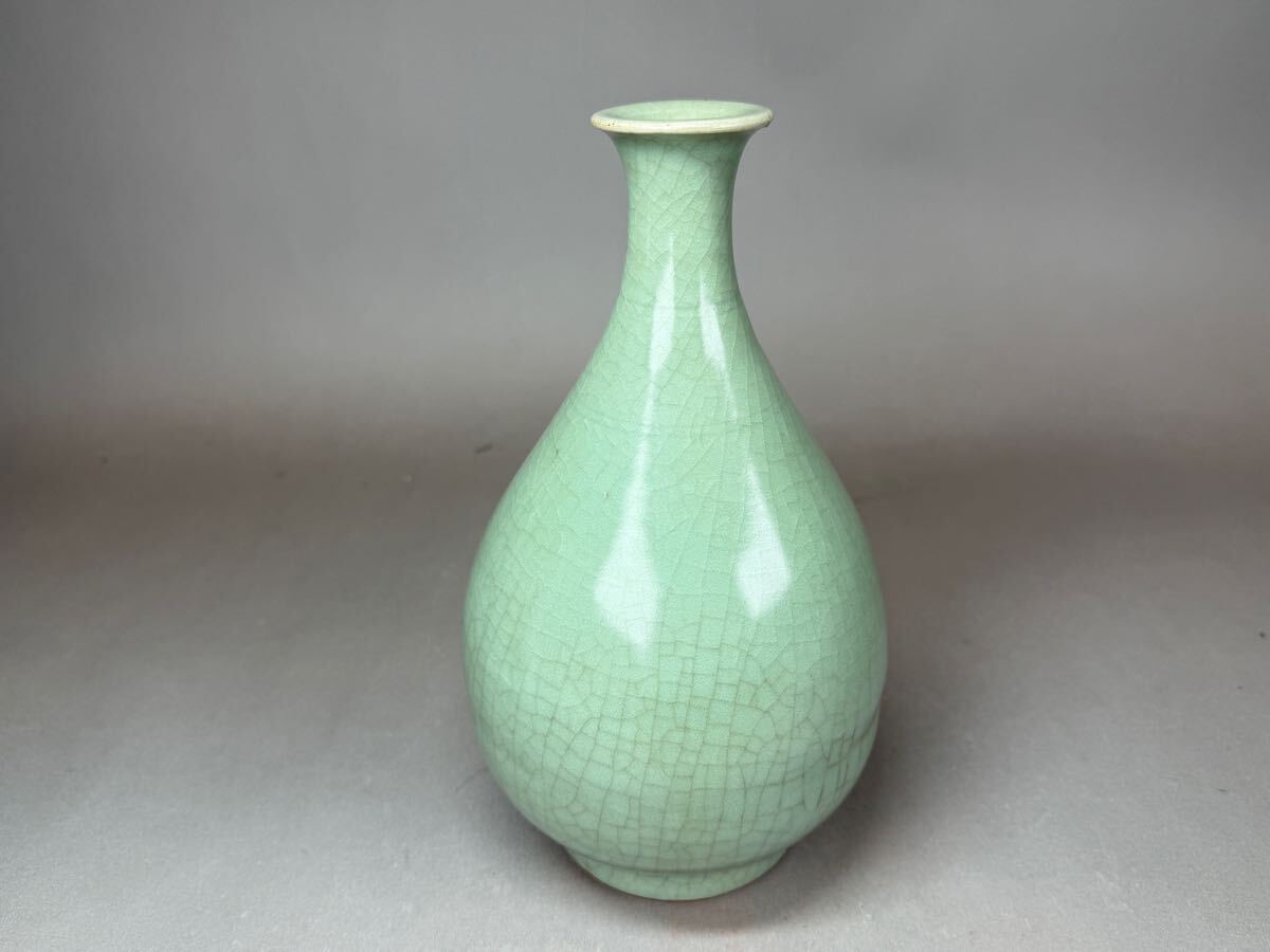 竹河 中国古美術 中国 宋代 龍泉窯 青磁 花瓶 花器 花入 古玩 骨董 時代物