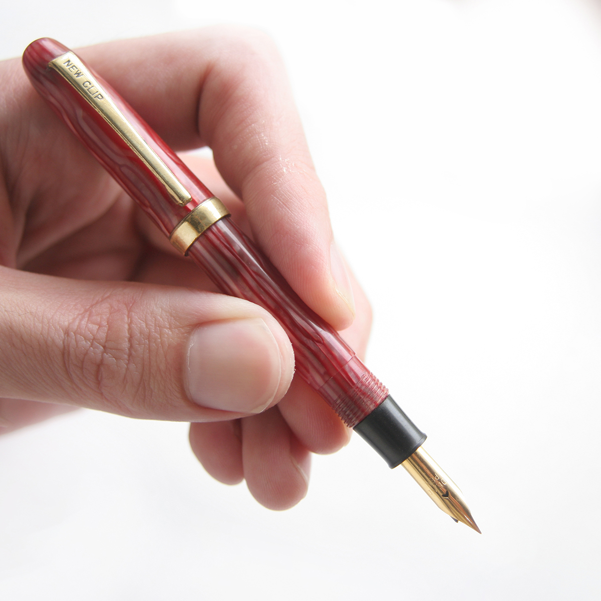 ヴィンテージ ミニ 万年筆 赤 日本製 50年代 インキ止め式（インク止め