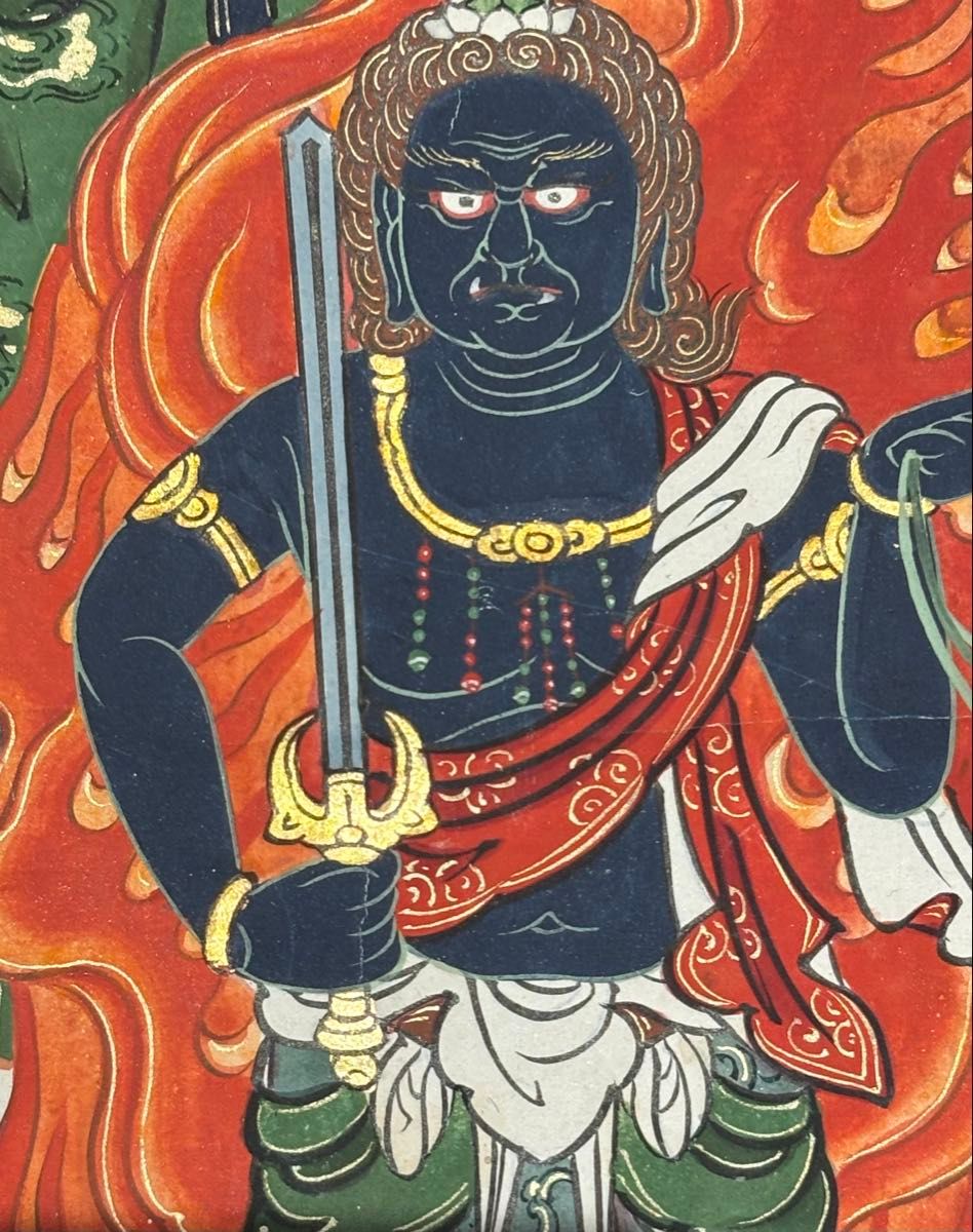 極彩色木版画 十三仏」江戸時代 1枚|仏教美術 仏画 木版刷り 和本