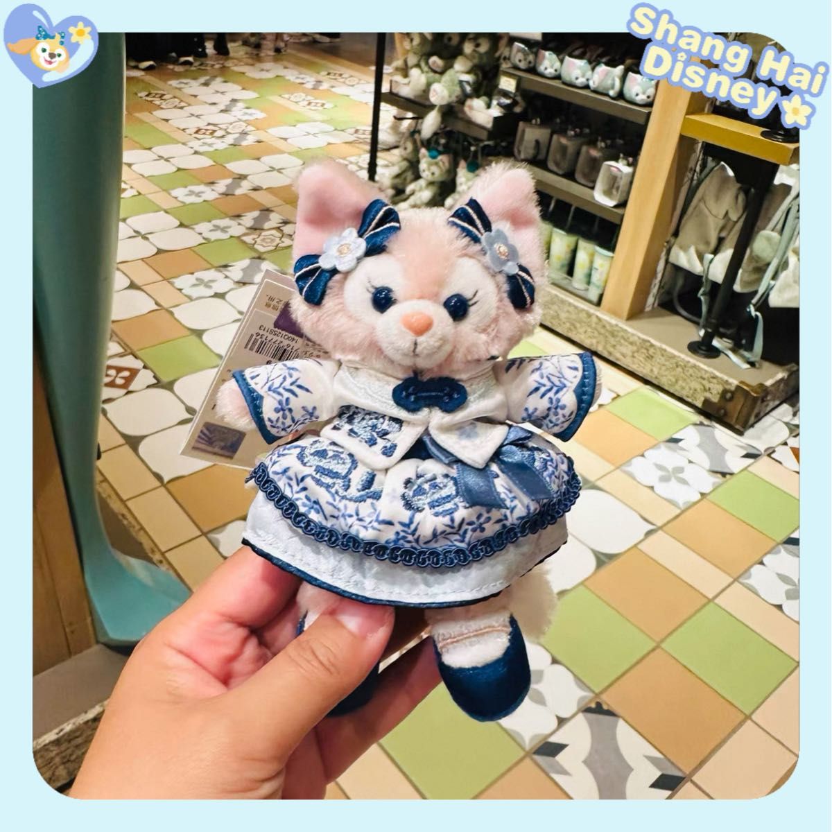 上海ディズニー 2025青花 リーナ・ベル ぬいぐるみキーチェーン