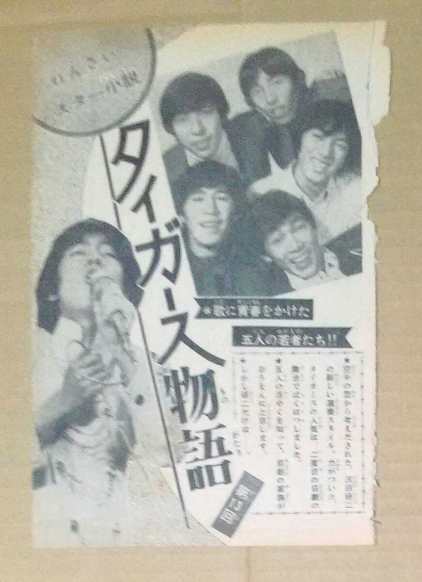 タイガース直筆サイン色紙／沢田研二・森本太郎・岸部修三・加橋かつみ