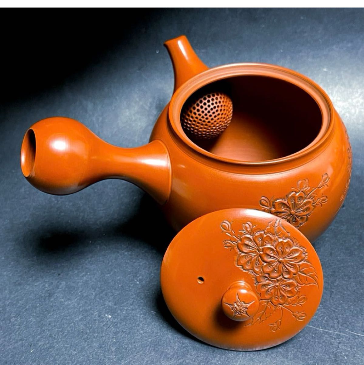 極上 常滑焼 名人 山田宝生 作 細密彫刻 花 急須 茶道具｜Yahoo!フリマ