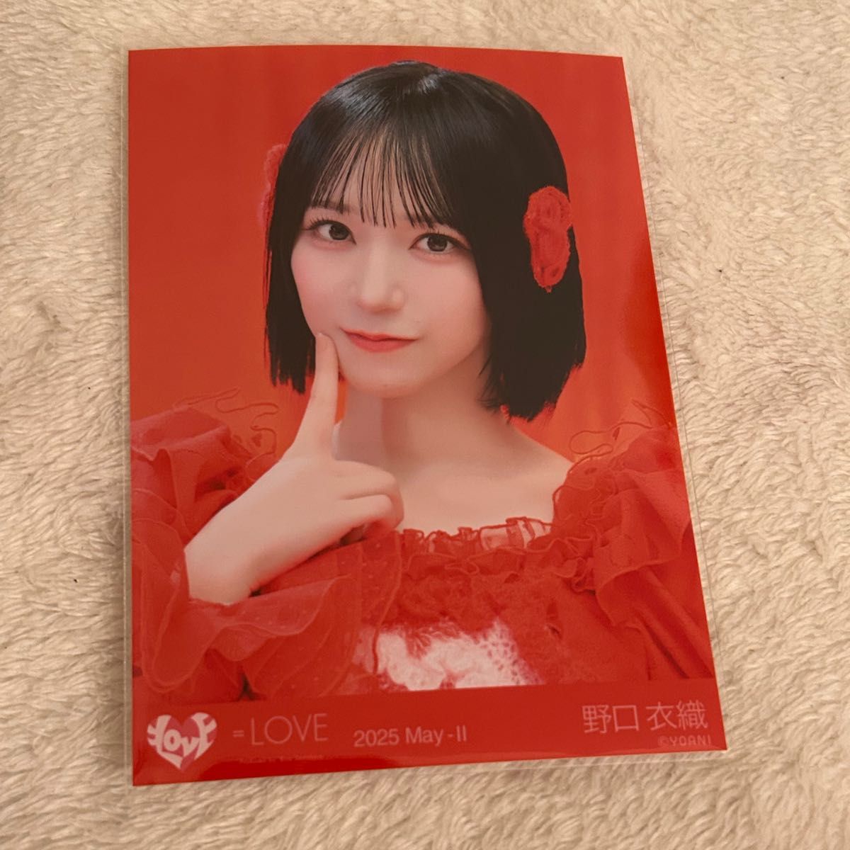 イコラブ 野口衣織 直筆 生写真 「とくべチュ、して」 イコラブ 野口