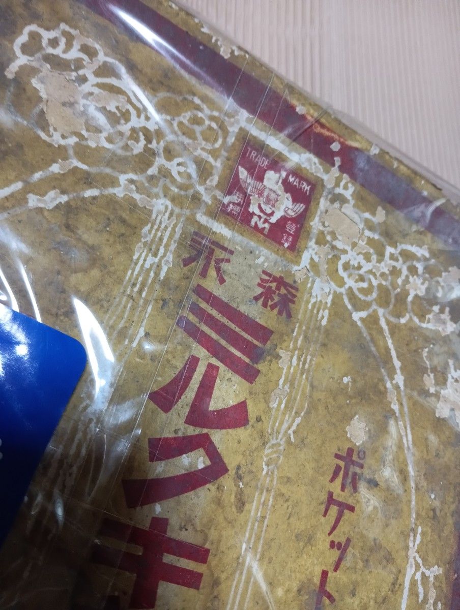 戦前稀少レア森永ミルクキャラメル大型時代箱縦27X横幅25 4X高